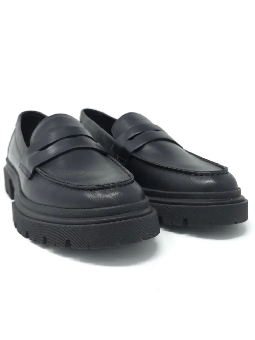 New Steve Madden Akkron Black Leather Loafers Men’s 7.5M